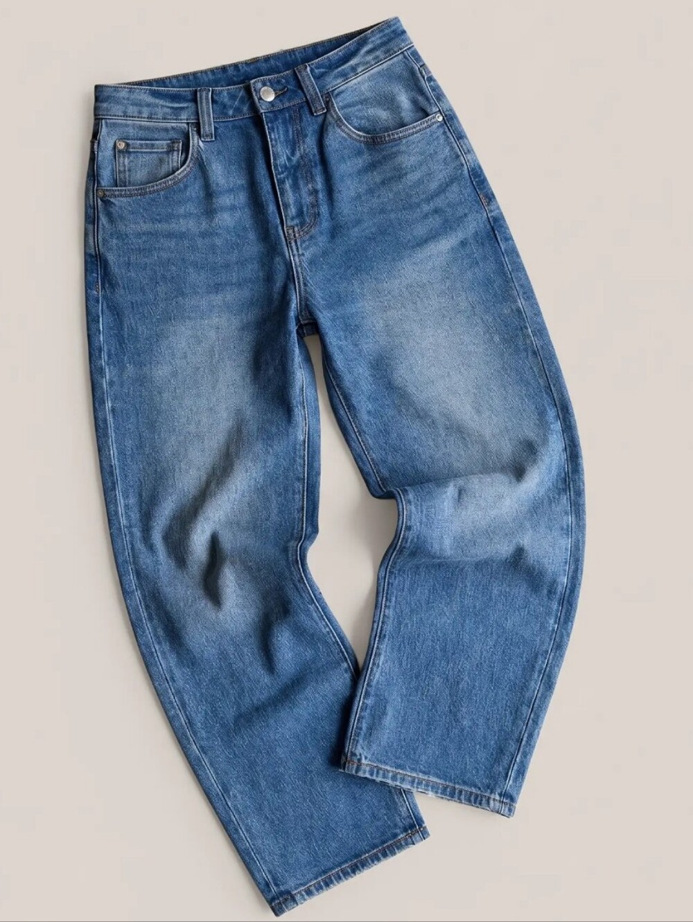 Quince Bella Stretch Barrel Casual Relaxed Comfy High Waist Modern Minimalist - Picture 2 of 9